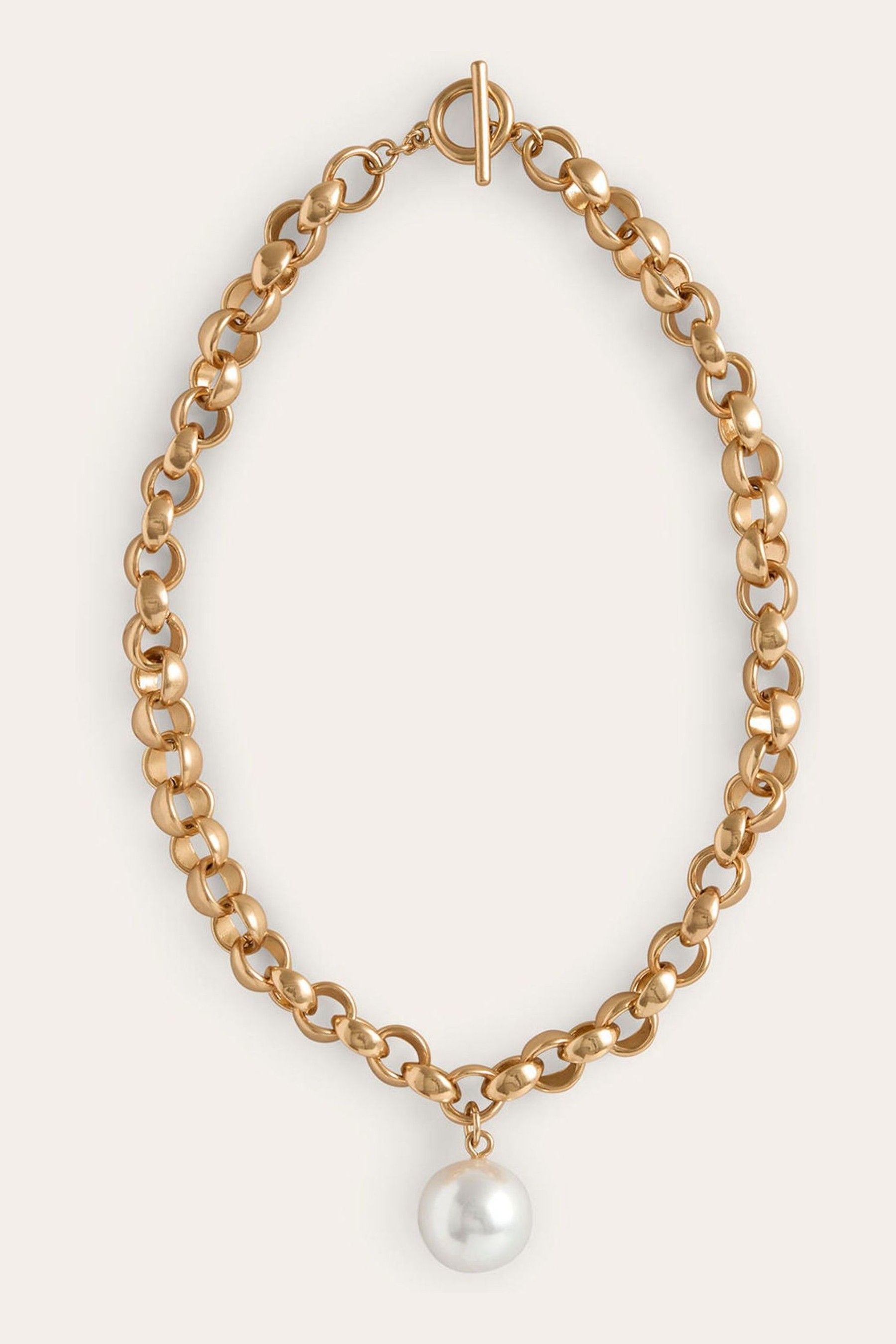 Buy Boden Gold Tone Chunky Faux Pearl Necklace from Next Luxembourg