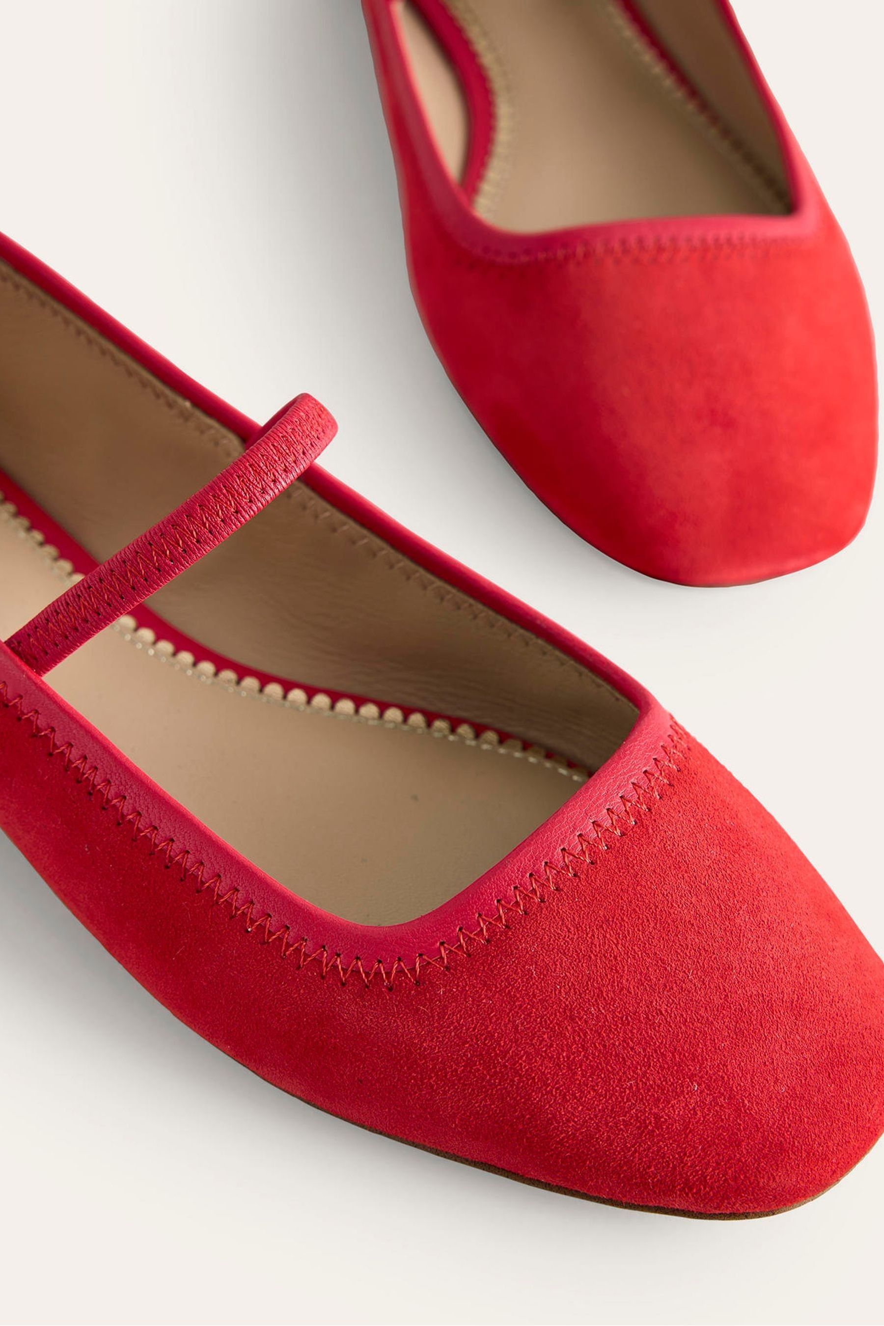 Red suede ballet flats hotsell