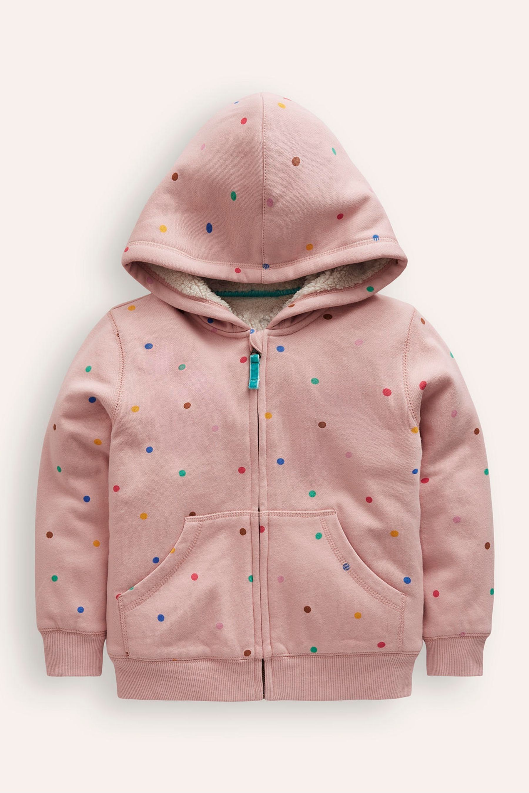 Buy Boden Pink Shaggy Lined Hoodie from Next Luxembourg