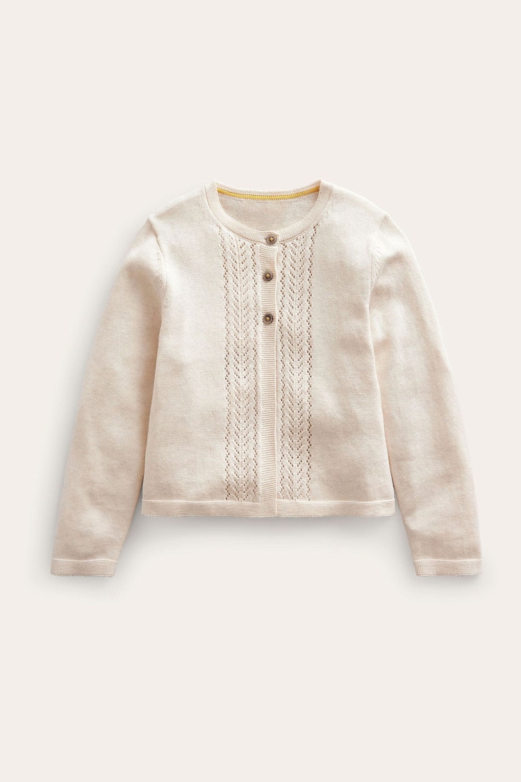 Boden Cream Pointelle Cotton Cardigan - Image 1 of 3