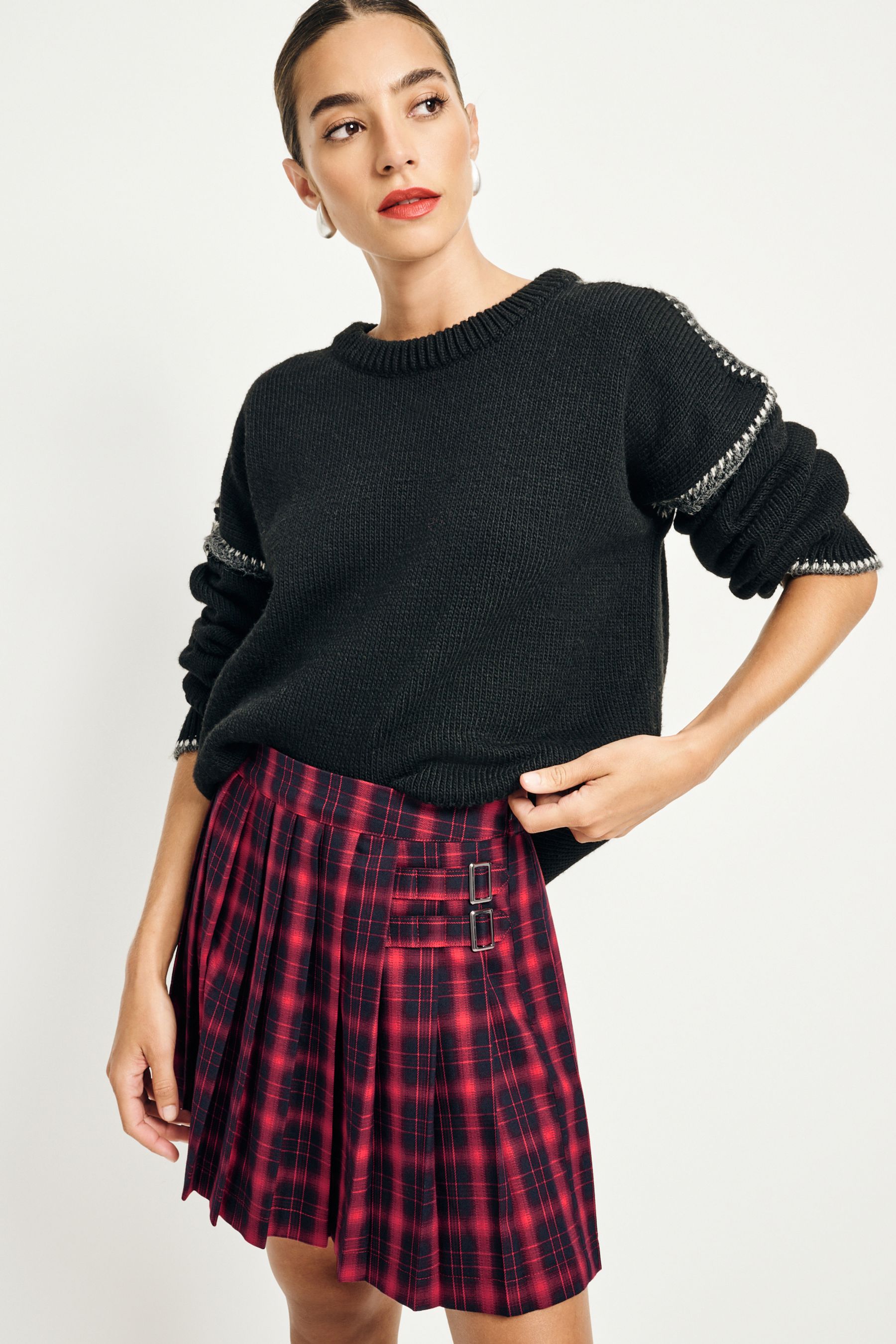Buy Red Tartan Pleated Kilt Mini Skirt from the Next UK online shop
