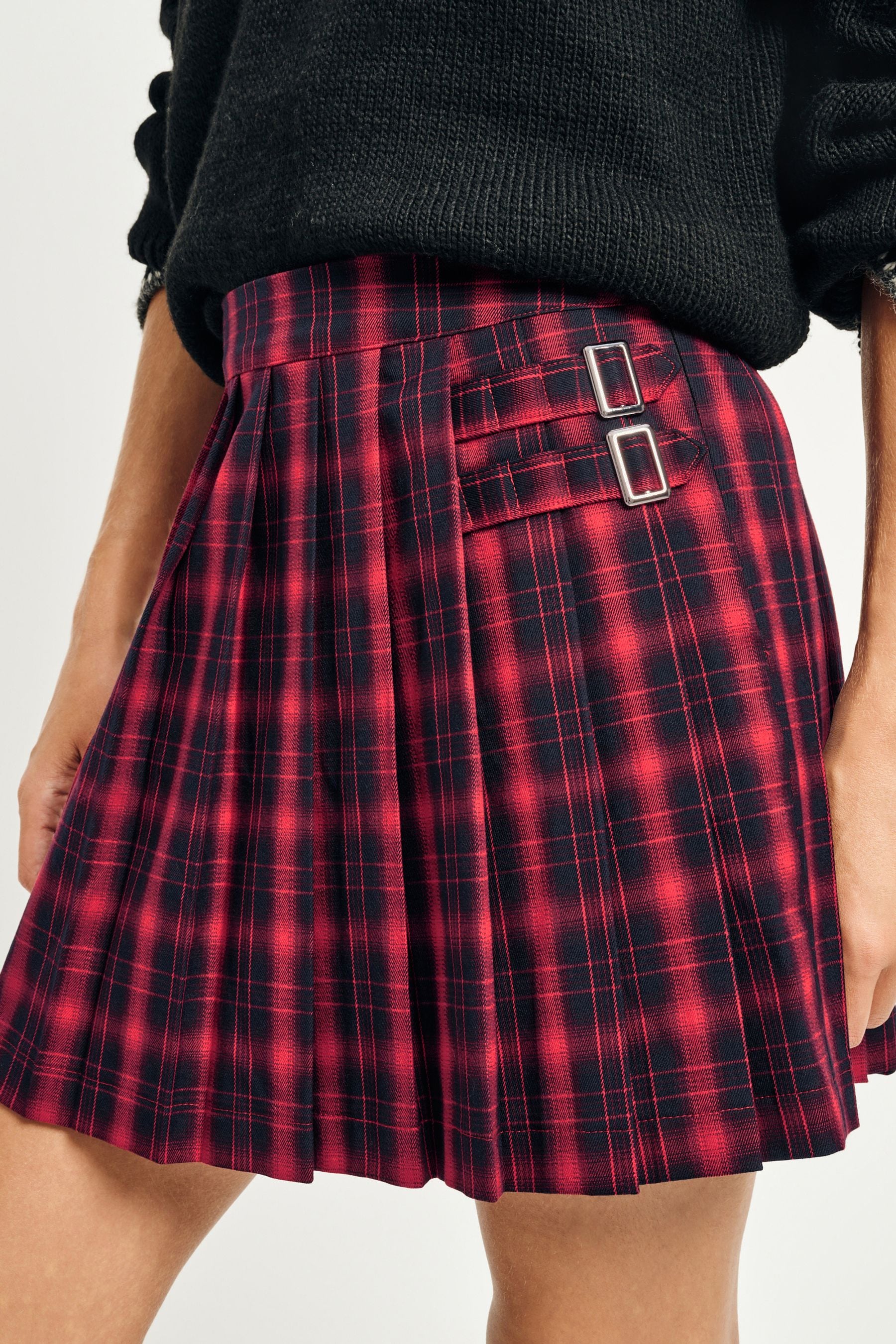 Buy Red Tartan Pleated Kilt Mini Skirt from the Next UK online shop