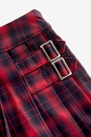 Red Tartan Pleated Kilt Mini Skirt - Image 6 of 8