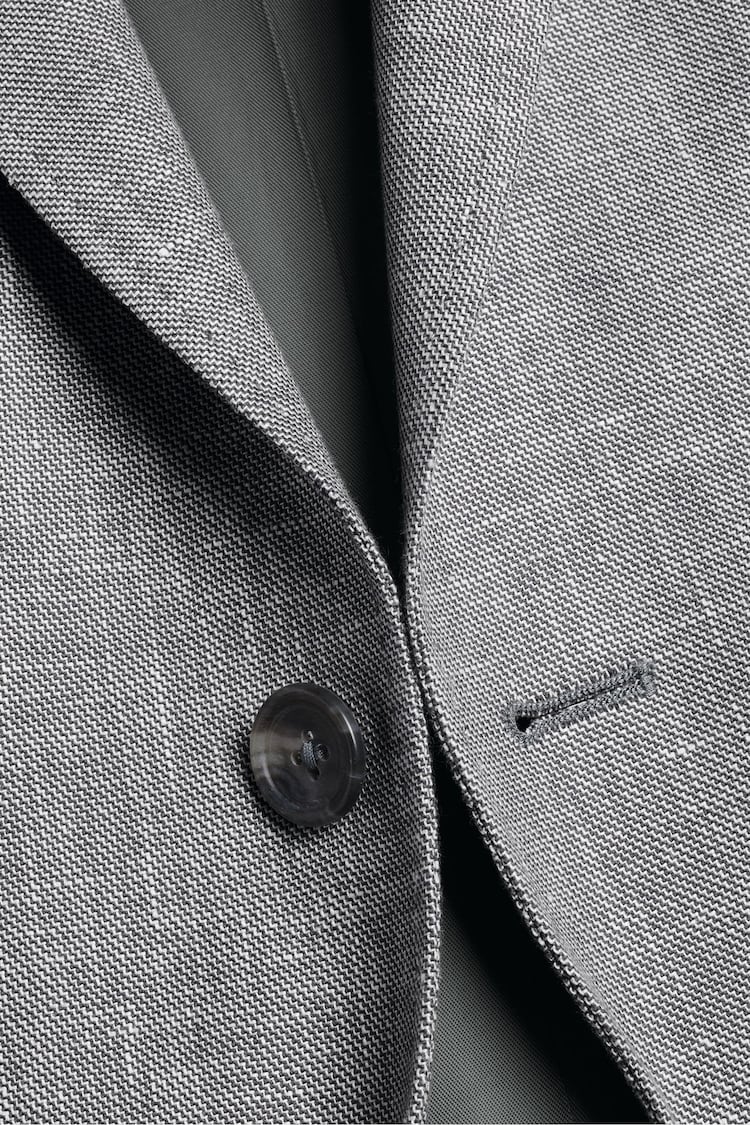 Charles Tyrwhitt Grey Linen Cotton Jacket - Image 5 of 5