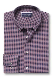 Charles Tyrwhitt Red Slim Fit Check Non-Iron Twill Shirt - Image 4 of 6