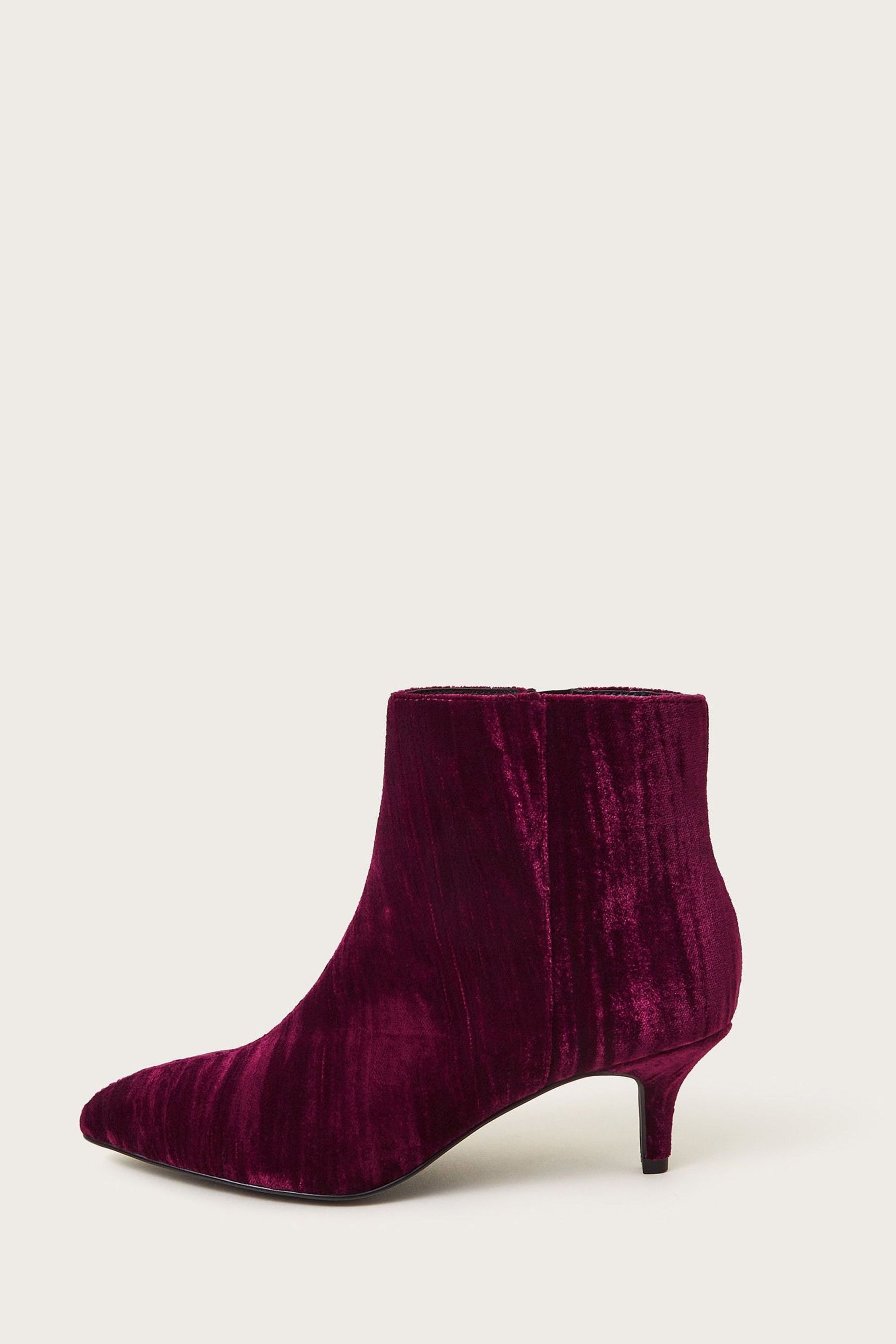 Burgundy kitten heel boots discount