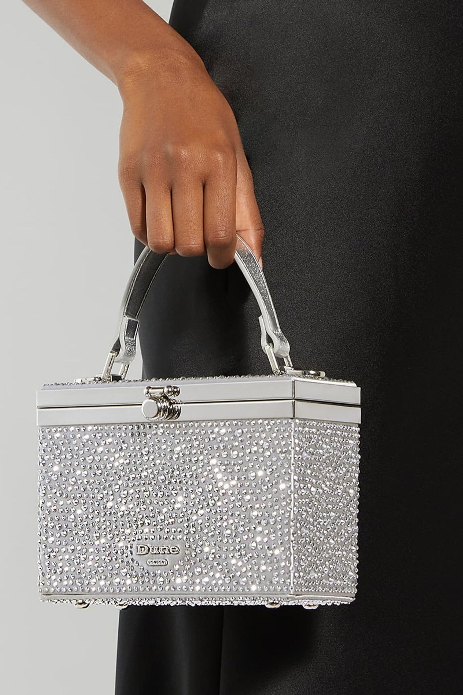 Dune silver clutch bag outlet