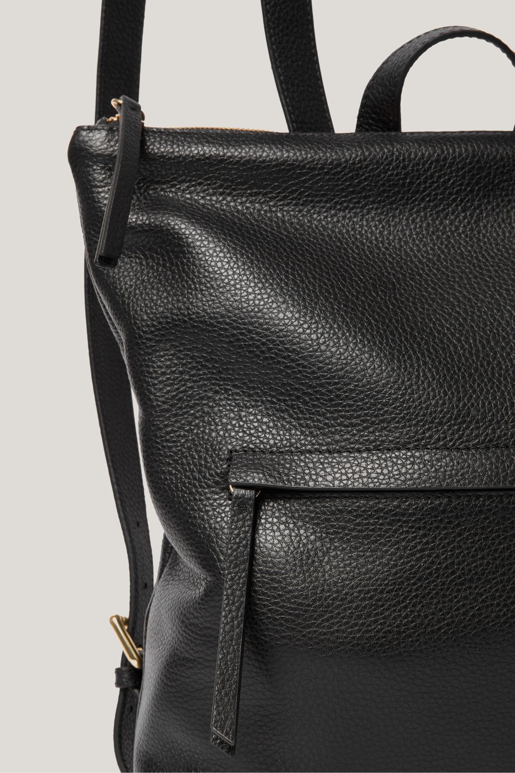 Buy Jigsaw Black 100 Cotton Pebble Leather Backpack from the Next UK online shop