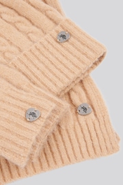 U.S. Polo Assn. Natural Womens Signature Cable Knit Beanie, Gloves and Scarf Set - Image 5 of 5