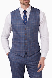 Antique Rogue Blue Overcheck Waistcoat - Image 1 of 3