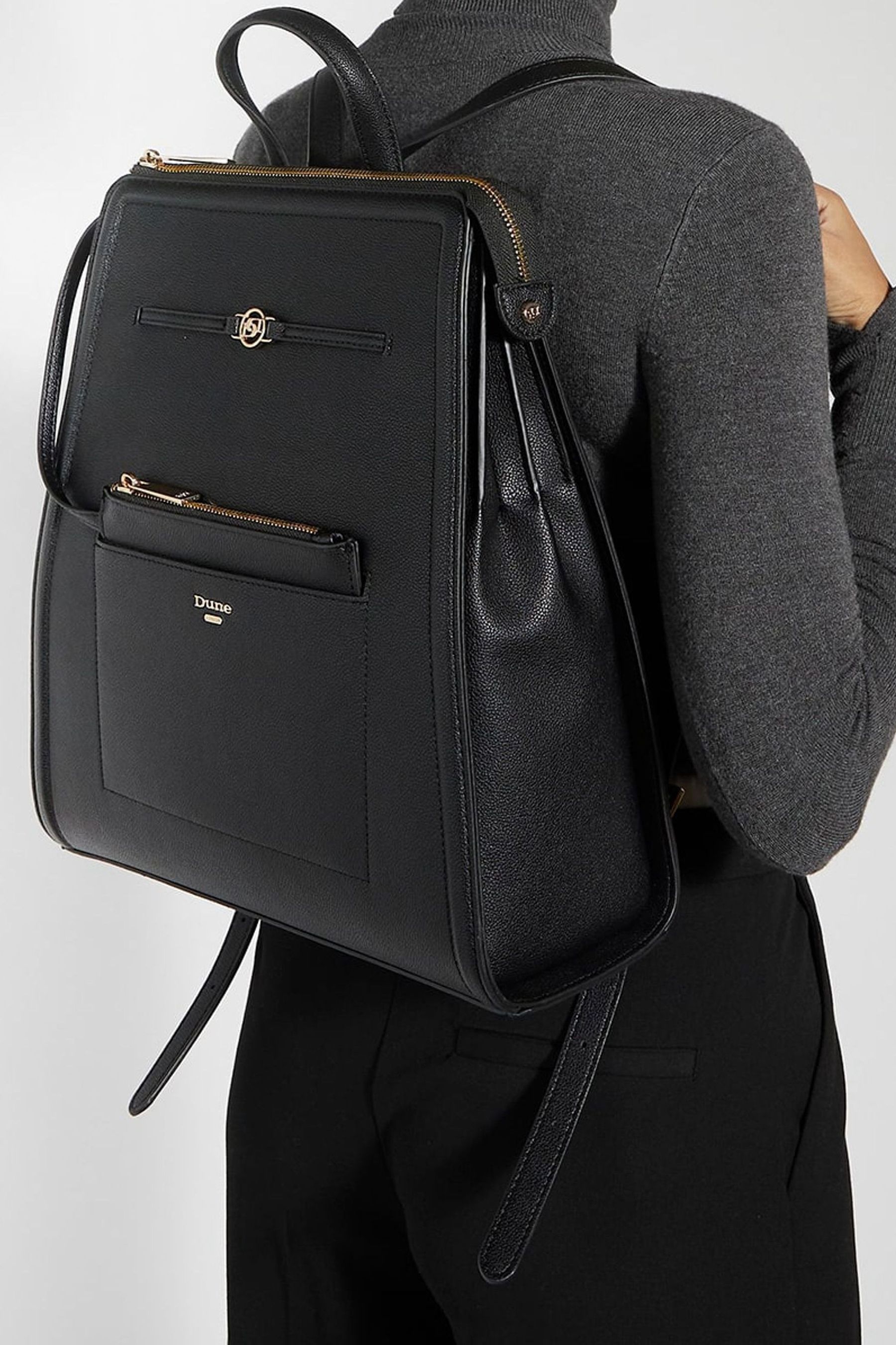 Buy Dune London Black Dartmouth Double Zip Smart Backpack from Next USA