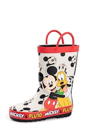 Vanilla Underground White Mickey & Pluto Boys Wellies with Handles - Image 1 of 6