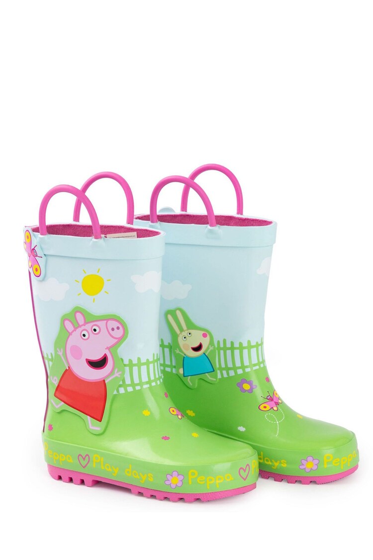 Vanilla Underground Green Peppa Pig Kids Wellies with Handles - Image 2 of 6