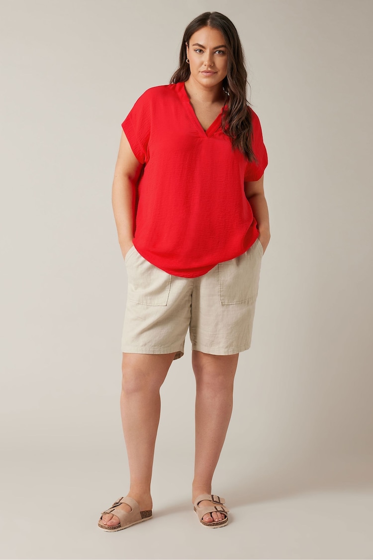 EVANS Curve Ivory Red Utility Blouse - Image 2 of 5