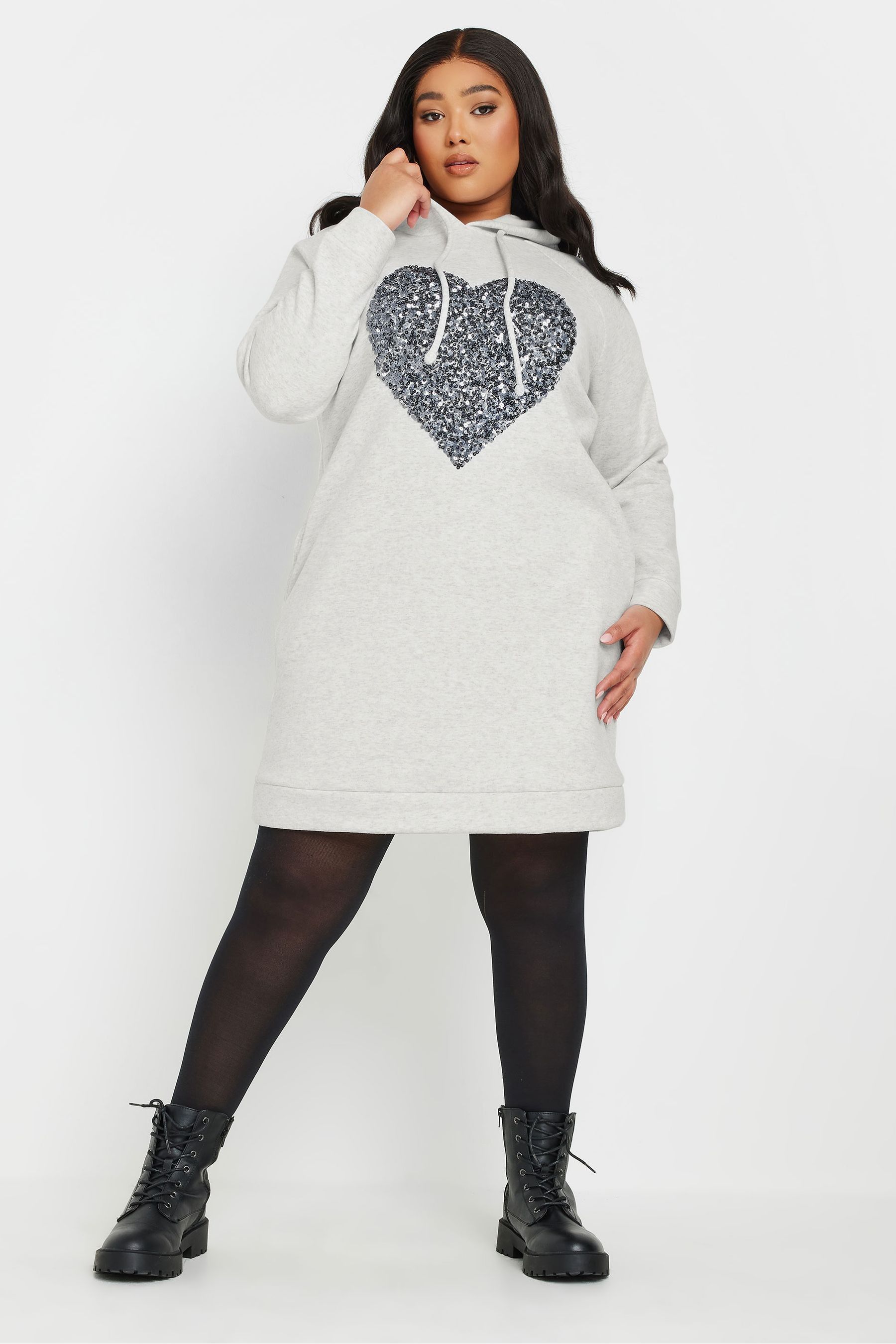 Hoodie dress grey new arrivals