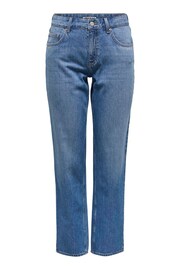 ONLY Blue Mom Fit Mid Waist Straight Leg Jeans - Image 5 of 5