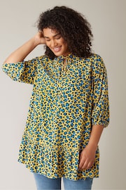 Evans Tie-Neck Frilled Hem Tunic - Image 1 of 4