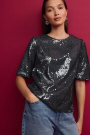 Pewter Sequin T-Shirt - Image 3 of 7