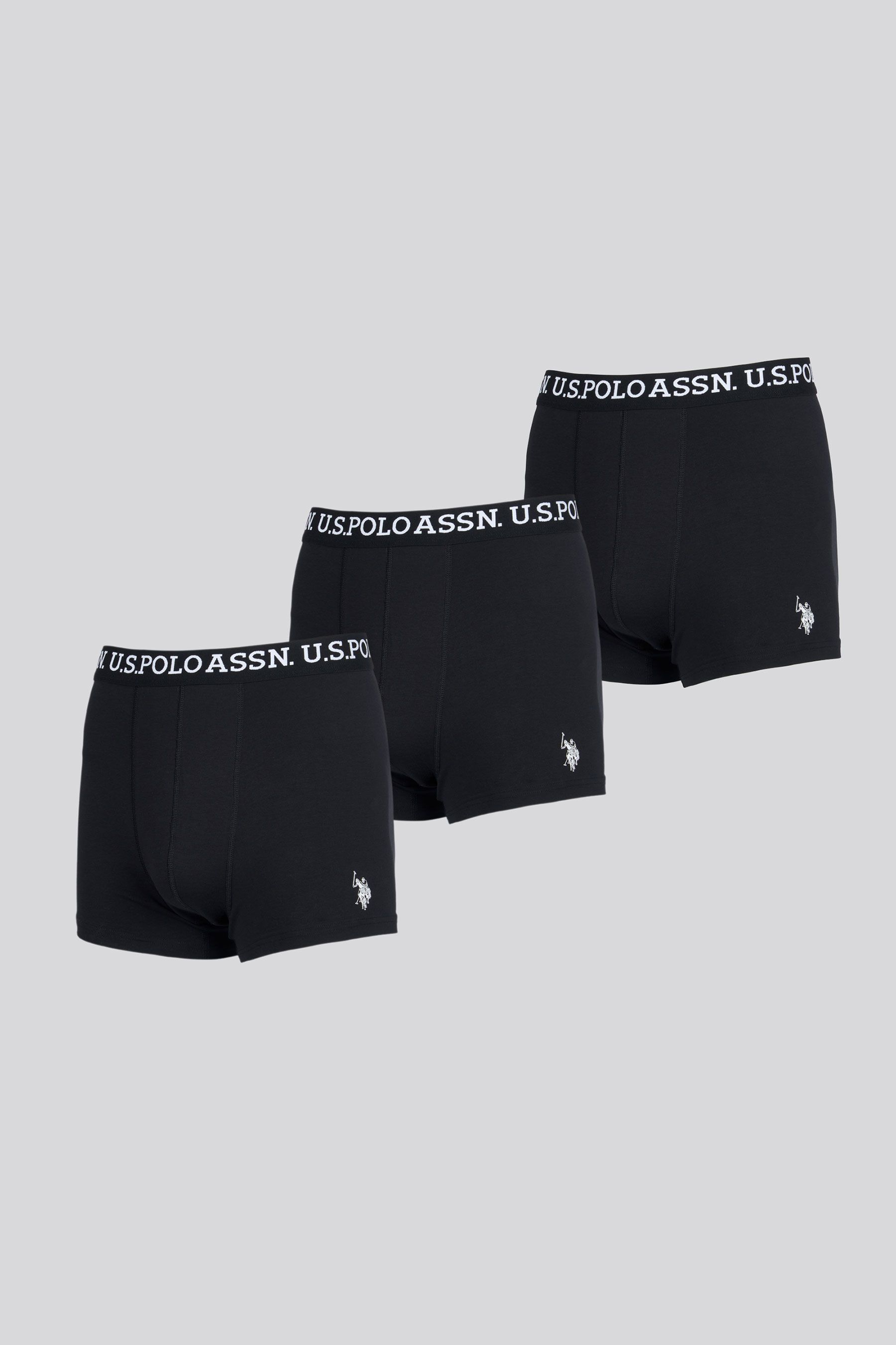 U.S. Polo Assn. Black Mens Boxer Shorts 3 Pack