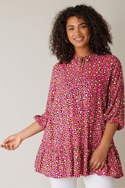 Evans Tie-Neck Frilled Hem Tunic - Image 1 of 4