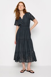 Long Tall Sally Blue Broidery Hem Midaxi Dress - Image 2 of 7
