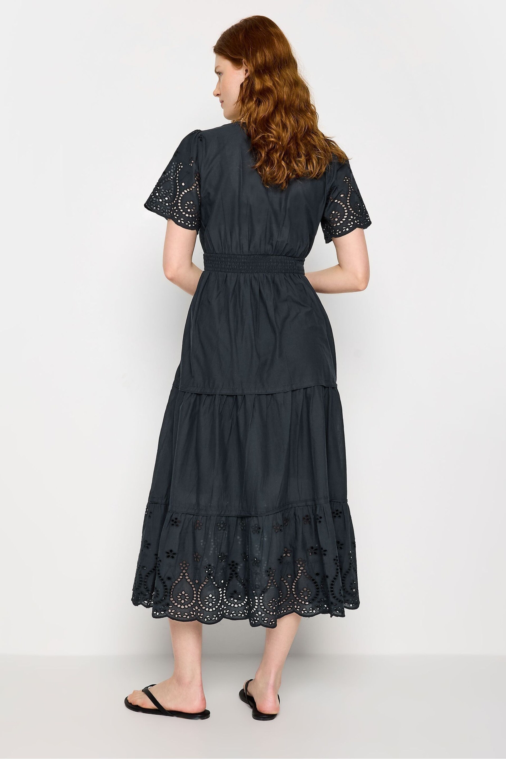 Long Tall Sally Blue Broidery Hem Midaxi Dress - Image 4 of 7