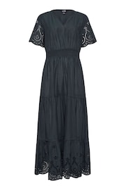 Long Tall Sally Blue Broidery Hem Midaxi Dress - Image 7 of 7