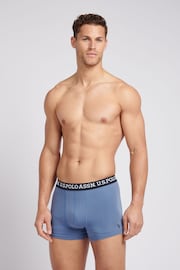 U.S. Polo Assn. Blue Mens Mixed Boxer Shorts 3 Pack - Image 4 of 7