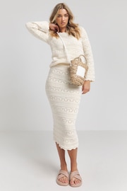 Simply Be Cream Crochet Co-ord Jumper - Image 1 of 4