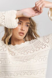 Simply Be Cream Crochet Co-ord Jumper - Image 4 of 4