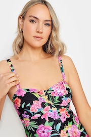 Long Tall Sally Black Tropical Print Swim Dress - Image 4 of 5