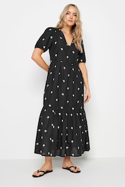 Long Tall Sally Black Embroidered V-Neck Tiered Dress - Image 4 of 6