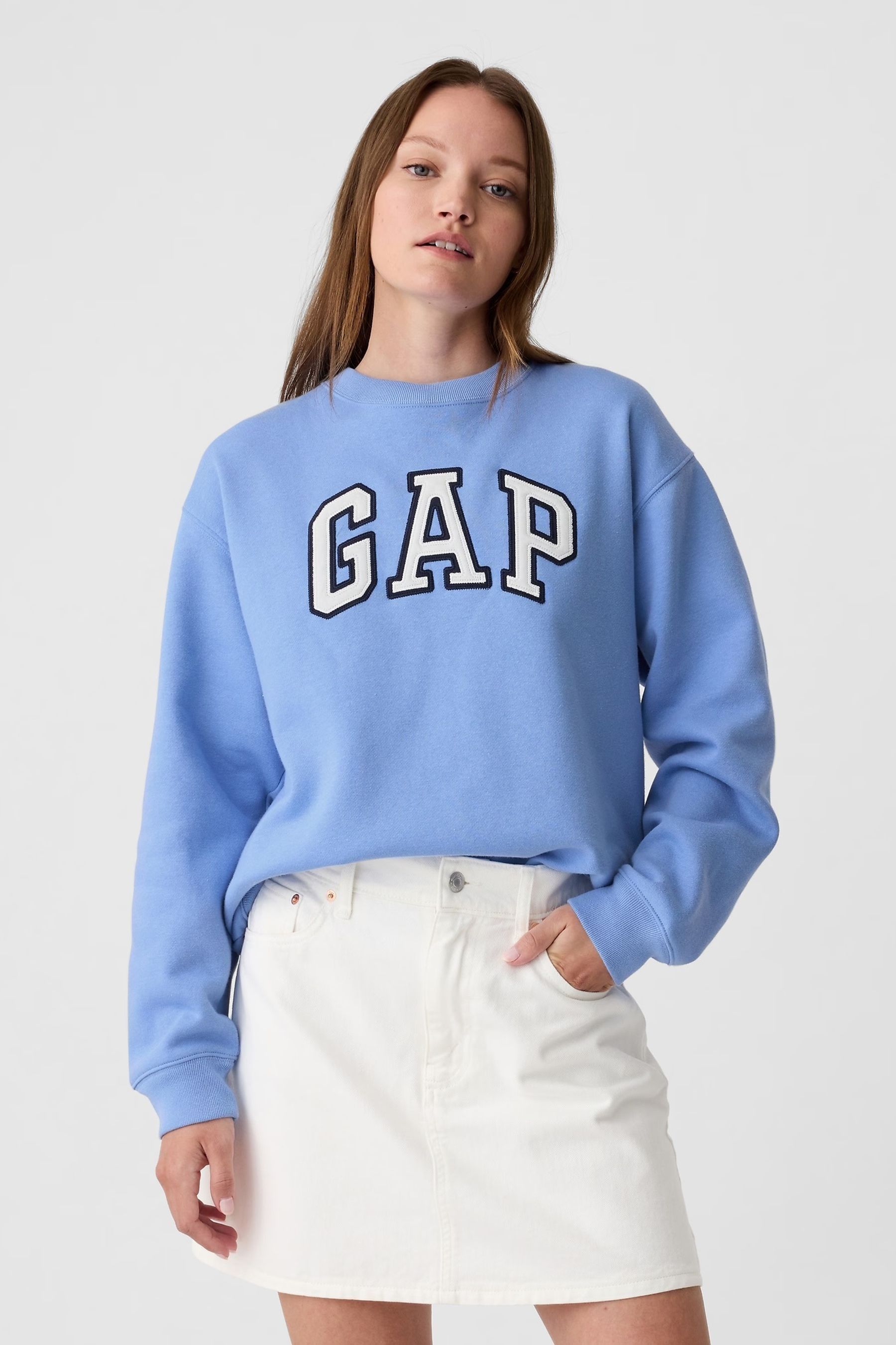 Gap logo fleece crewneck sweatshirt store