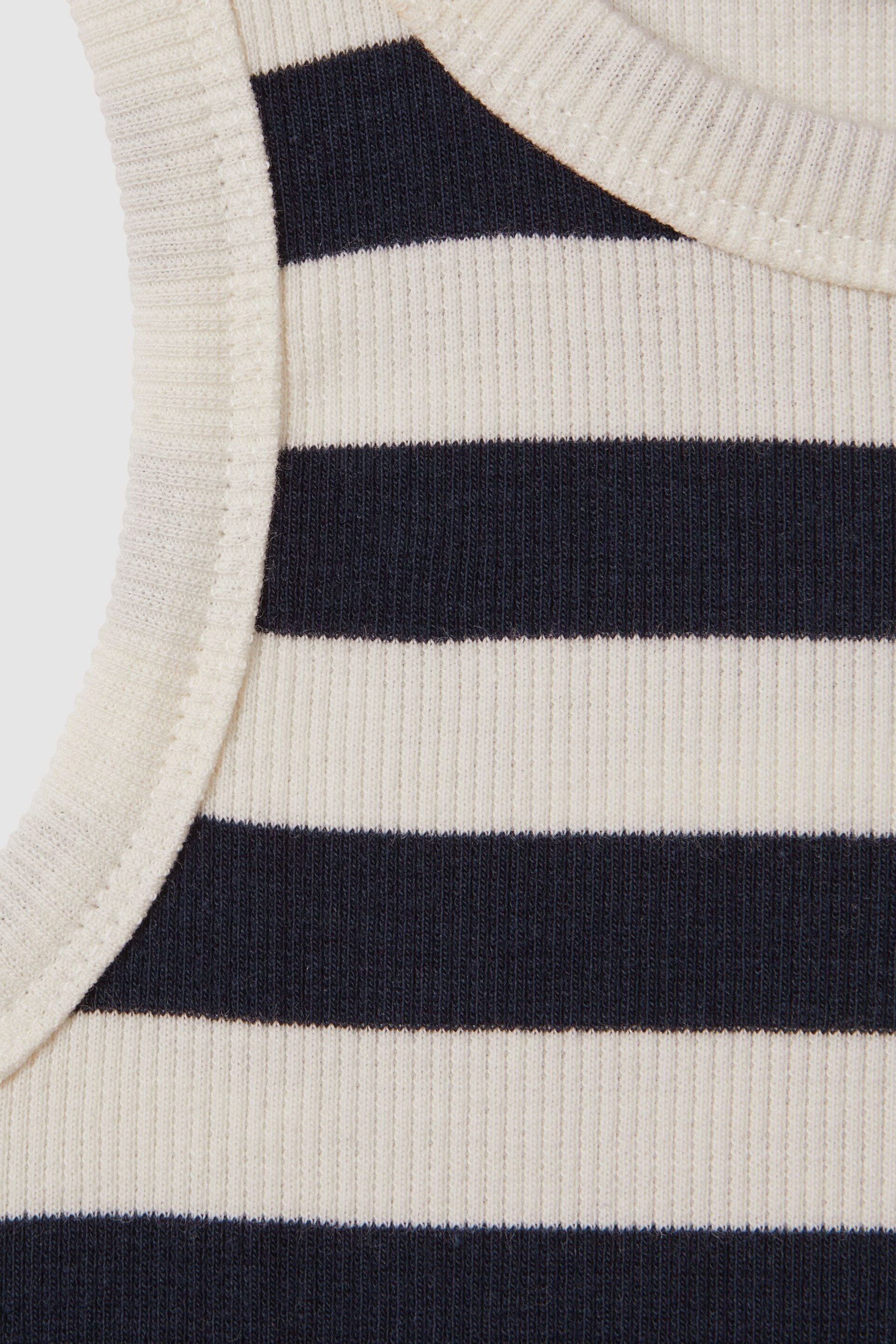 Reiss Navy Kioni Junior Striped Crew Neck Vest - Image 4 of 4