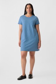 Gap Blue Crew Neck Short Sleeve Pocket T-Shirt Dress - Image 1 of 5