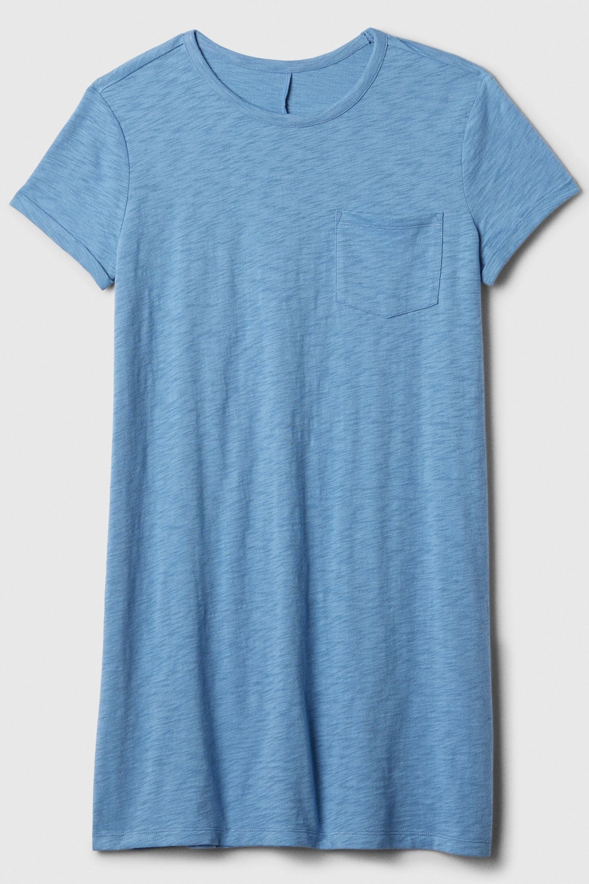 Gap Blue Crew Neck Short Sleeve Pocket T-Shirt Dress - Image 5 of 5