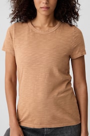 Gap Brown Cotton ForeverSoft Short Sleeve Crew Neck T-Shirt - Image 4 of 5