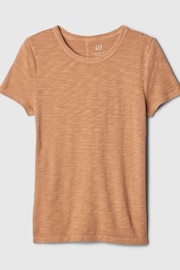 Gap Brown Cotton ForeverSoft Short Sleeve Crew Neck T-Shirt - Image 5 of 5