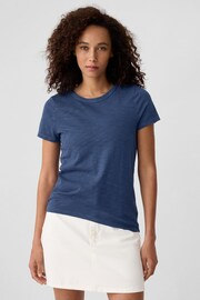 Gap Navy Blue Cotton ForeverSoft Short Sleeve Crew Neck T-Shirt - Image 1 of 5