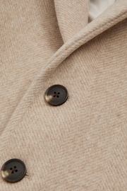 Reiss Oatmeal Gable Junior Single Breasted Overcoat - Image 4 of 4