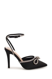 Linzi Black Forever Court Heeled Sandal With Diamante Bow Trim - Image 3 of 5