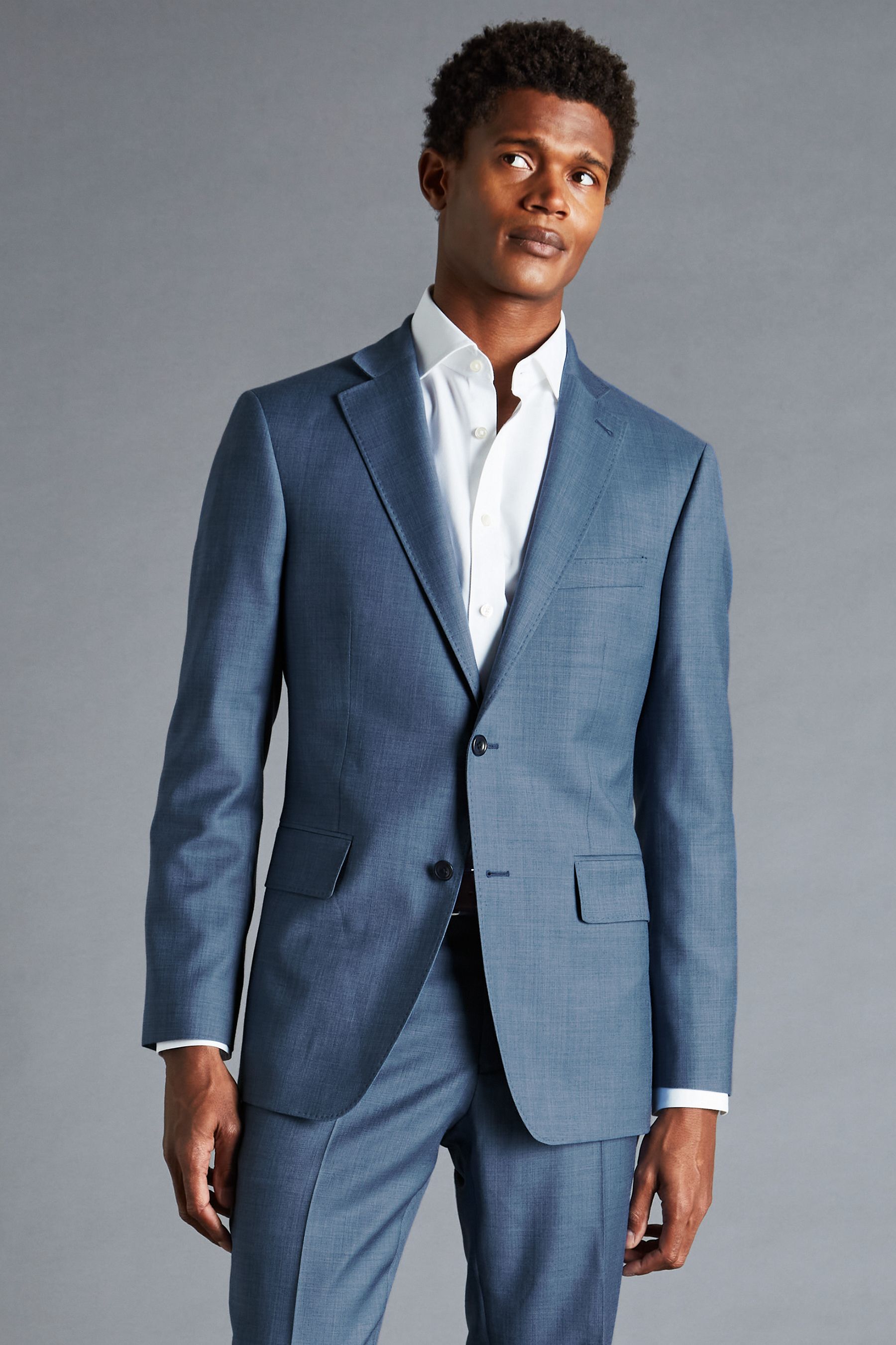 Calvin klein light blue sharkskin slim fit suit deals