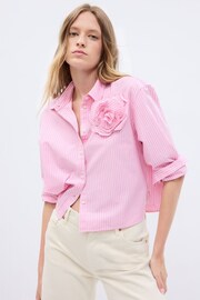 Gap Pink LoveShackFancy Cropped Shirt - Image 1 of 2