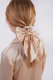 Personalised Satin Hair Bow Scrunchie by HA Designs - Image 1 of 3