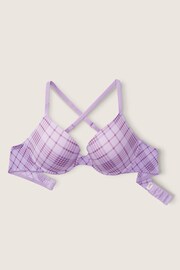 Victoria's Secret PINK Lavender Love Plaid Purple Smooth Push Up T-Shirt Bra - Image 5 of 5