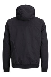 JACK & JONES Black Hooded Bomber Coat - Image 8 of 8