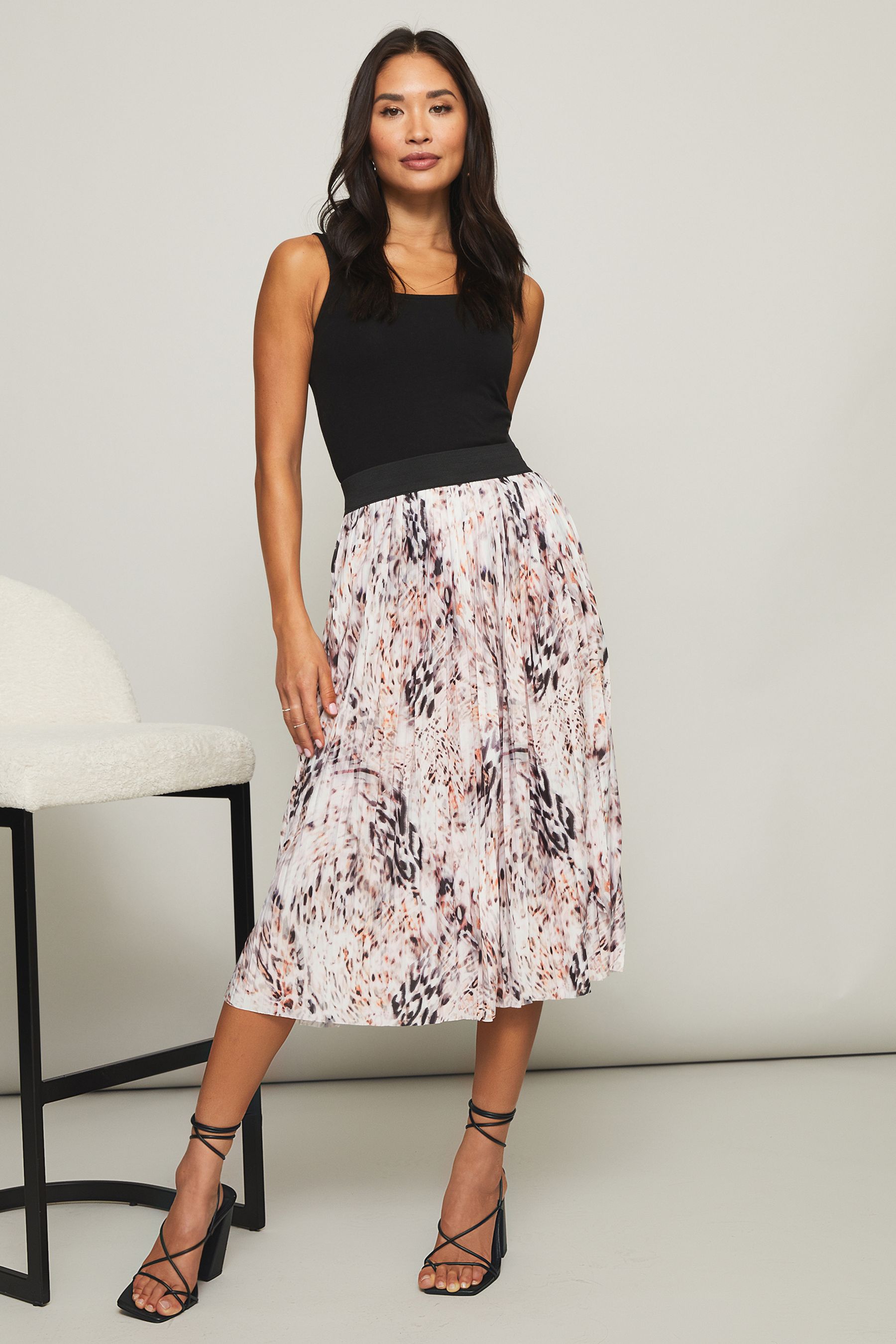 Lipsy zebra print pleated skirt store