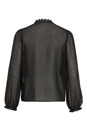 VILA Black V Neck Lace Dobby Blouse - Image 7 of 7