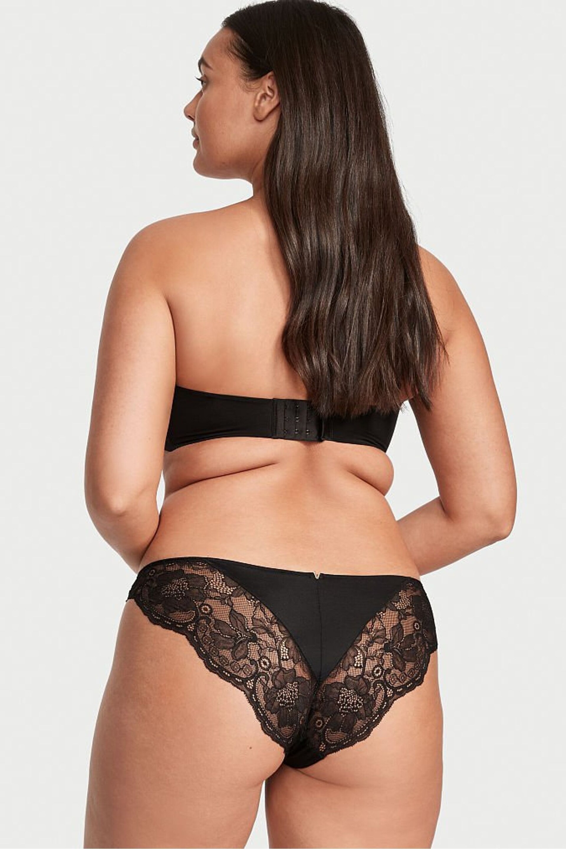 Victoria's Secret Black Lace Trim Cheeky Knickers - Image 2 of 4