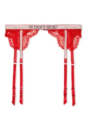 Victoria's Secret Lipstick Red Lace Shine Strap Suspenders - Image 4 of 4